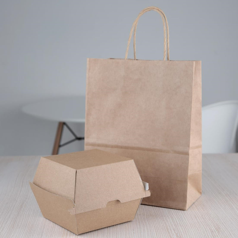 Fiesta Compostable Kraft Burger Boxes Large 112mm (Pack of 150)