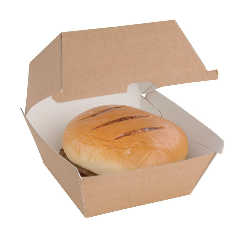 Fiesta Compostable Kraft Burger Boxes Large 112mm (Pack of 150)