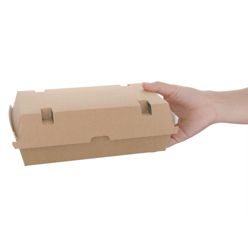 Fiesta kompostierbare Lebensmittelboxen aus Kraftpapier, groß, 204 mm, 100 Stück