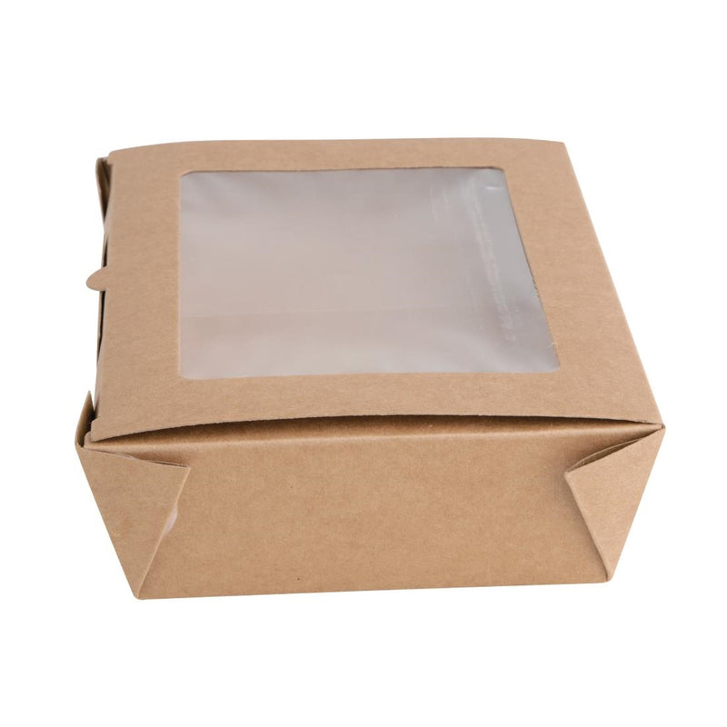 Fiesta Compostable Salad Boxes with PLA Windows 700ml (Pack of 200)