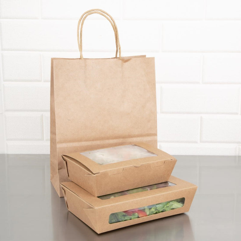 Fiesta Compostable Salad Boxes with PLA Windows 700ml (Pack of 200)