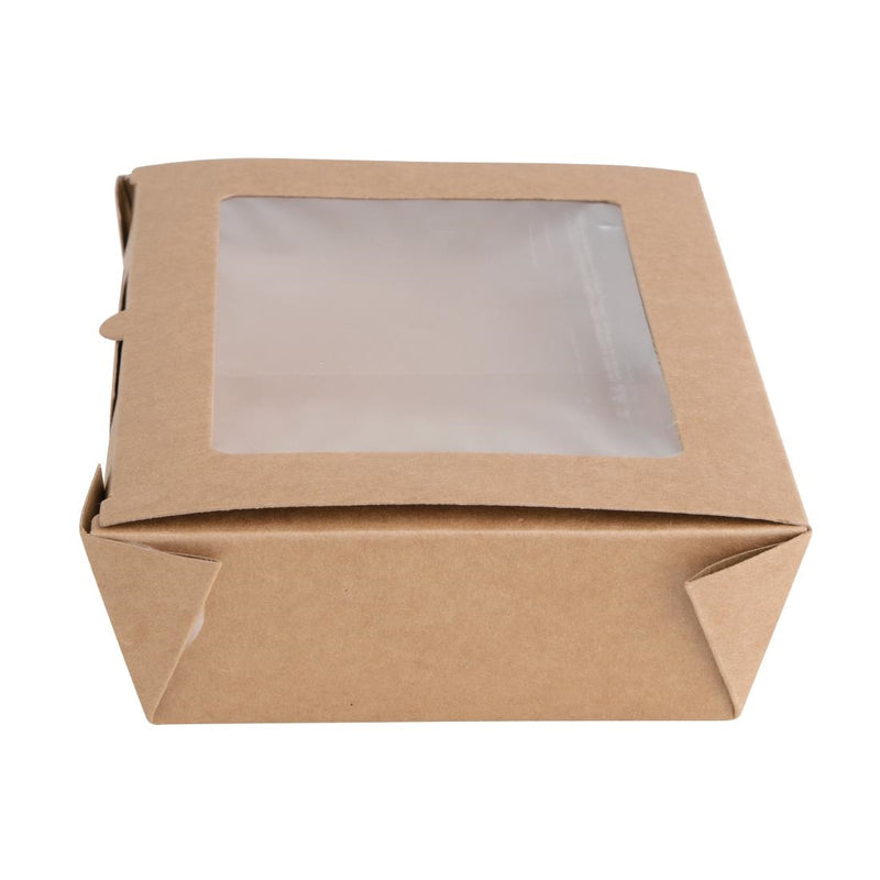 Fiesta Compostable Salad Boxes with PLA Windows 1600ml (Pack of 200)