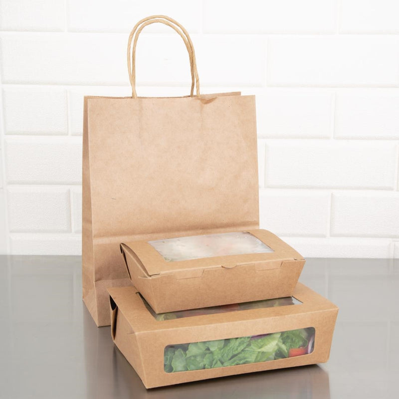 Fiesta Compostable Salad Boxes with PLA Windows 1600ml (Pack of 200)