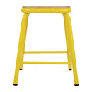 Bolero Cantina Low Stools with Wooden Seat Pad Yellow (Pack of 4)