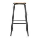 Bolero Cantina High Stools with Wooden Seat Pad Metallic Grey (Pack of 4)