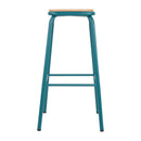 Bolero Cantina High Stools with Wooden Seat Pad Teal (Pack of 4)