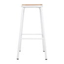 Bolero Cantina High Stools with Wooden Seat Pad White (Pack of 4)
