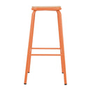 Bolero Cantina High Stools with Wooden Seat Pad Orange (Pack of 4)