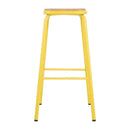 Bolero Cantina High Stools with Wooden Seat Pad Yellow (Pack of 4)