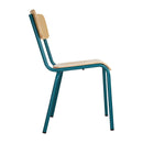 Bolero Cantina Side Chairs with Wooden Seat Pad and Backrest Teal (Pack of 4)