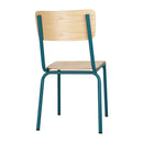 Bolero Cantina Side Chairs with Wooden Seat Pad and Backrest Teal (Pack of 4)