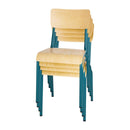 Bolero Cantina Side Chairs with Wooden Seat Pad and Backrest Teal (Pack of 4)