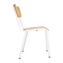 Bolero Cantina Side Chairs with Wooden Seat Pad and Backrest White (Pack of 4)