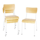 Bolero Cantina Side Chairs with Wooden Seat Pad and Backrest White (Pack of 4)