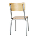 Bolero Cantina Side Chairs with Wooden Seat Pad and Backrest Galvanised (Pack of 4)