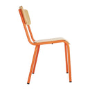 Bolero Cantina Side Chairs with Wooden Seat Pad and Backrest Orange (Pack of 4)