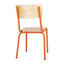 Bolero Cantina Side Chairs with Wooden Seat Pad and Backrest Orange (Pack of 4)
