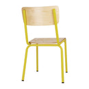 Bolero Cantina Side Chairs with Wooden Seat Pad and Backrest Yellow (Pack of 4)