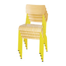 Bolero Cantina Side Chairs with Wooden Seat Pad and Backrest Yellow (Pack of 4)
