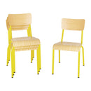 Bolero Cantina Side Chairs with Wooden Seat Pad and Backrest Yellow (Pack of 4)