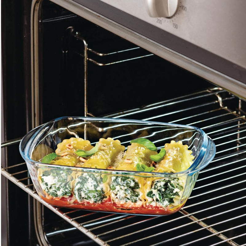 Pyrex rechteckige Auflaufform zum Kochen und Erhitzen mit Deckel, 2,6 l
