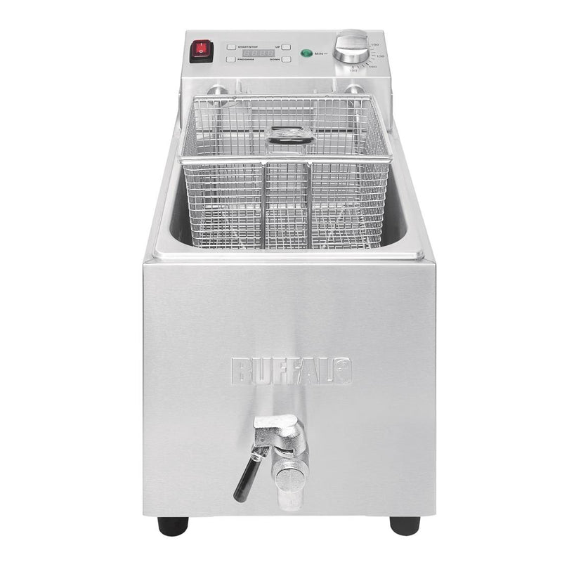 Buffalo Single Tank Single Basket 8Ltr Countertop Fryer with Timer 2.9kW