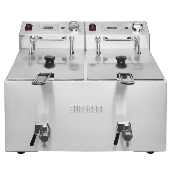 Twin Tank Twin Basket 2x8Ltr Countertop Fryer with Timers 2x2.9kW