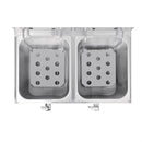 Friteuse de comptoir à double réservoir et panier double 2x8 litres avec minuteries 2x2,9 kW