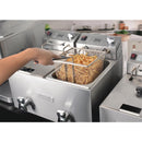 Friteuse de comptoir à double réservoir et panier double 2x8 litres avec minuteries 2x2,9 kW