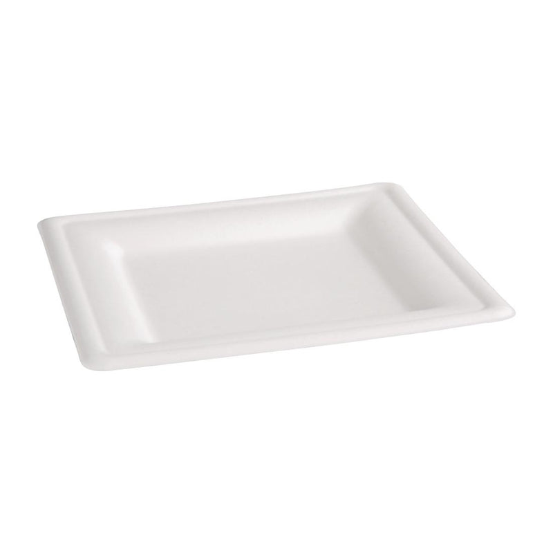 Fiesta Kompostierbare Bagasse-Teller, quadratisch, 159 mm, 50 Stück