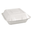 Fiesta kompostierbare Bagasse-Lebensmittelbehälter mit Scharnier, 223 mm, 200 Stück