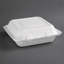 Fiesta kompostierbare Bagasse-Lebensmittelbehälter mit Scharnier, 236 mm, 200 Stück