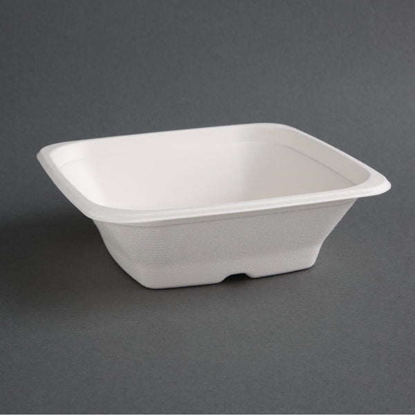 Fiesta Kompostierbare Bagasse-Schalen, quadratisch, 680 ml, 50 Stück