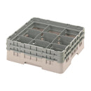 Cambro Camrack Beige, 9 Fächer, maximale Glashöhe 133 mm