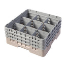 Cambro Camrack Beige, 9 Fächer, maximale Glashöhe 174 mm