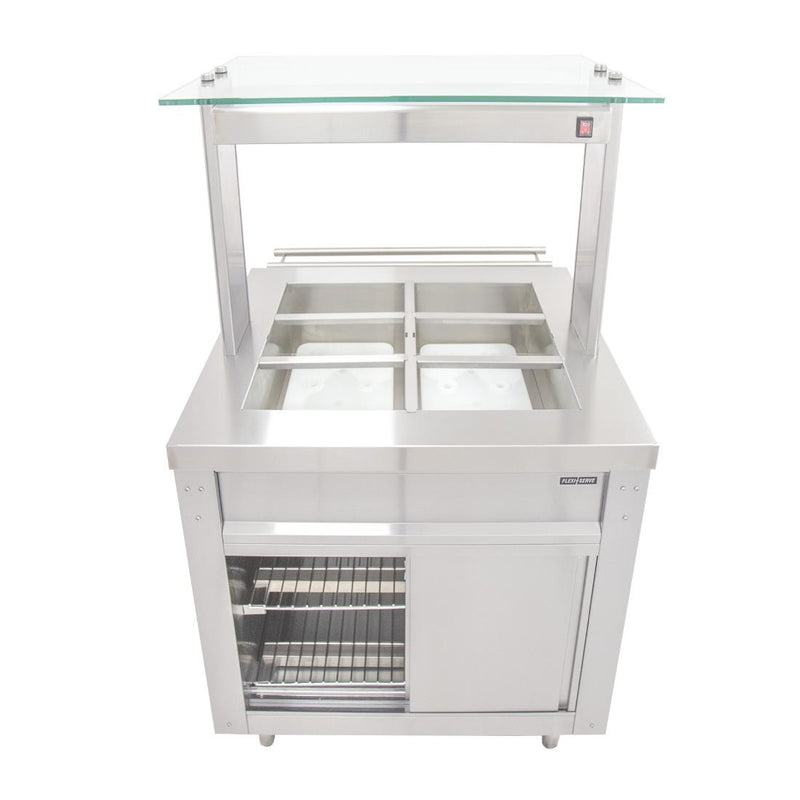 Parry Flexi-Serve Ambient Cupboard with Chilled Well and LED Illuminated Gantry FS-AW2PACK