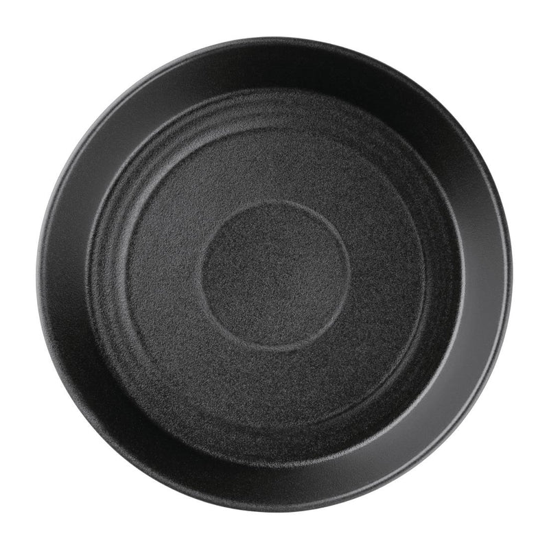 Olympia Cavolo Textured Black Flat Round Bowl - 220mm (Box 4)