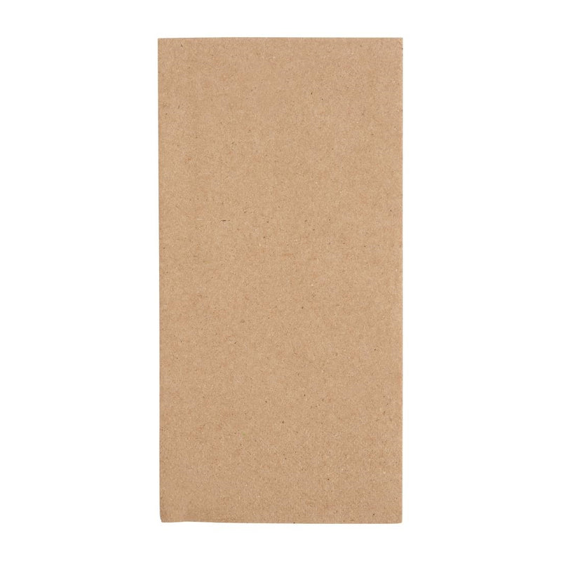 Fiesta Recyclable Recycled Dinner Napkin Kraft 40x40cm 2ply 1/8 Fold (Pack of 2000)