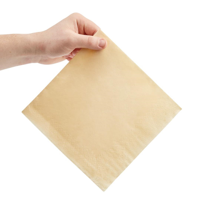 Fiesta Recyclable Dinner Napkin Cream 40x40cm 3ply 1/4 Fold (Pack of 1000)