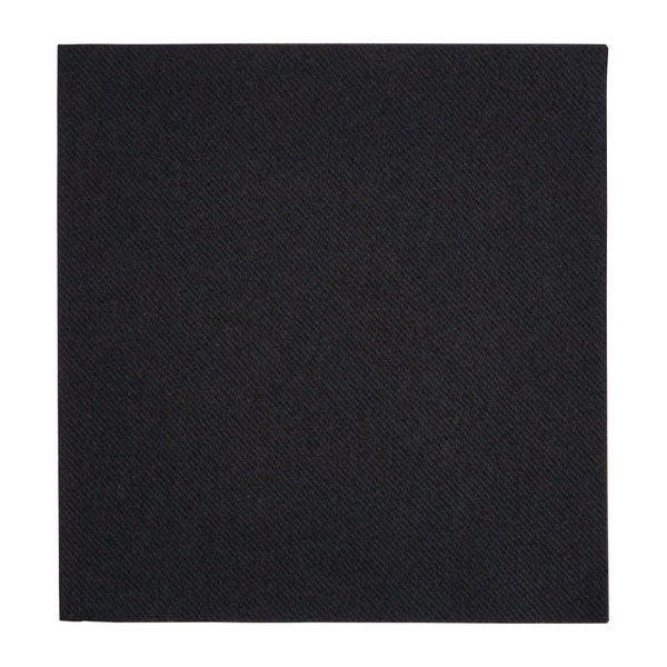 Fiesta Recyclebare Premium Tablin-Dinnerserviette, Schwarz, 40 x 40 cm, Airlaid, 1/4-Faltung (500 Stück)