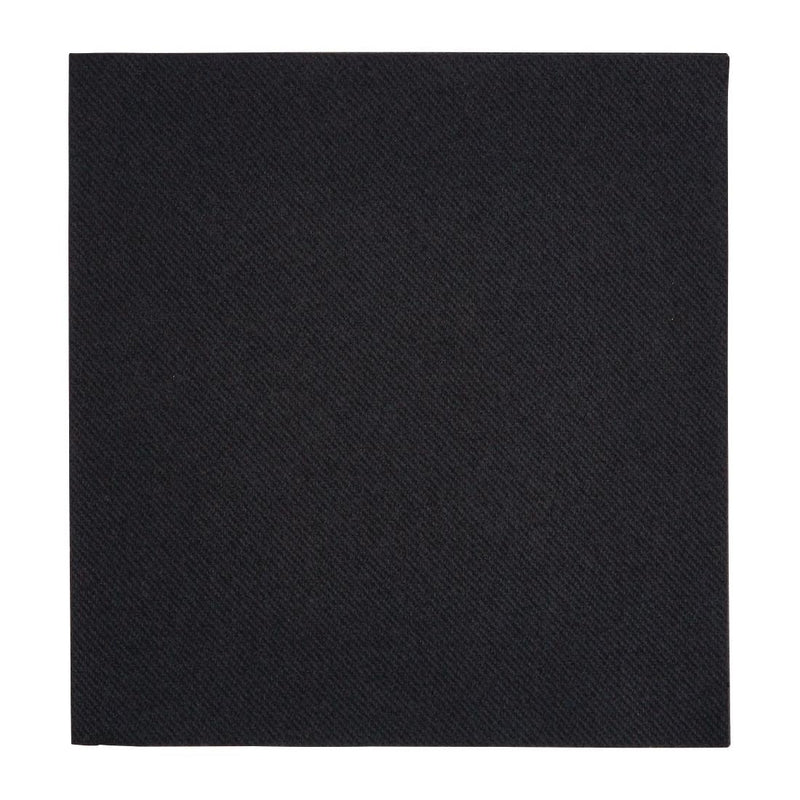 Fiesta Recyclebare Premium Tablin-Dinnerserviette, Schwarz, 40 x 40 cm, Airlaid, 1/4-Faltung (500 Stück)