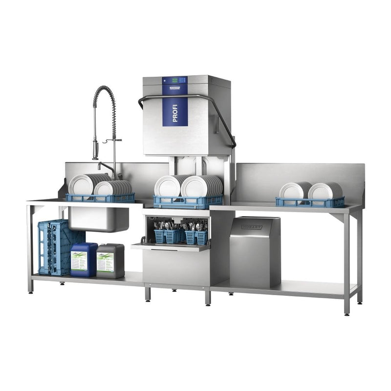Hobart Profi Dual Level Pass Through Dishwasher TLWW-10A with Integral Softener