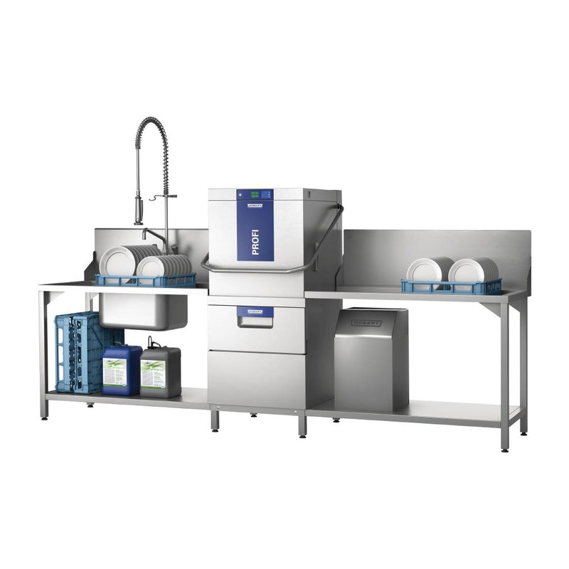Hobart Profi Dual Level Pass Through Dishwasher TLWW-10A with Integral Softener