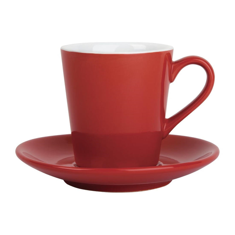 Olympia Cafe Red Saucer (Fits FF990) - 135mm 5 3/10" (Box 12)