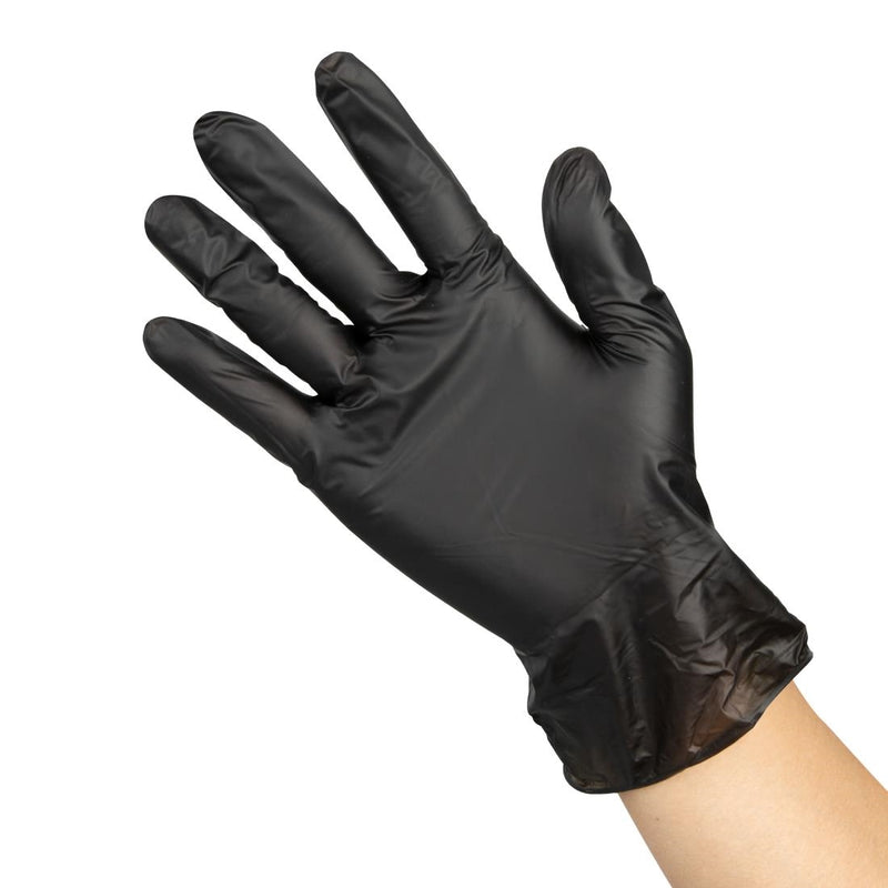 Hygiplas Vinyl Black Powder Free Glove L - pack 100