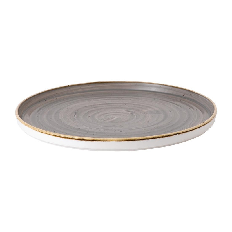 Stonecast Peppercorn Grey Walled Plate 10 3/4 " (Box 6)