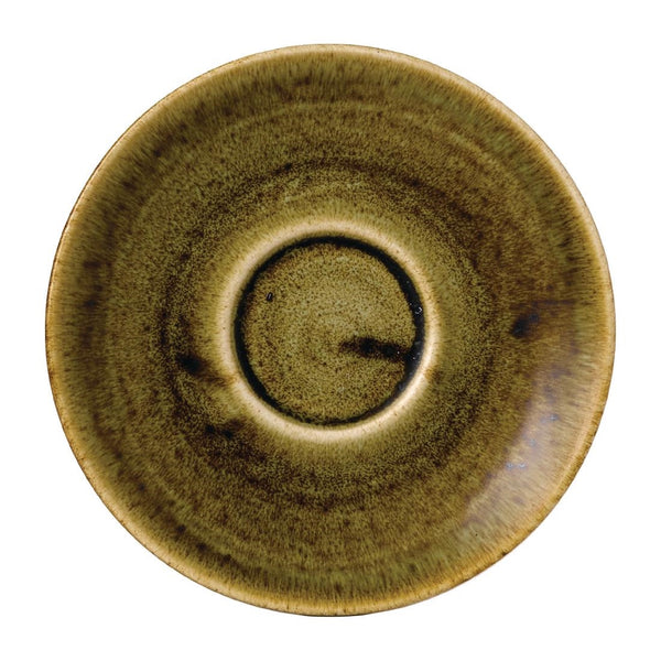 Stonecast Plume Olive Espresso-Untertasse, 11,4 cm, 12 Stück