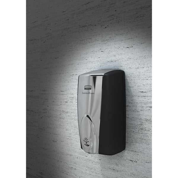 Rubbermaid AutoFoam Touch-Free Foam Soap and Sanitiser Dispenser 1.1Ltr Black/Chrome
