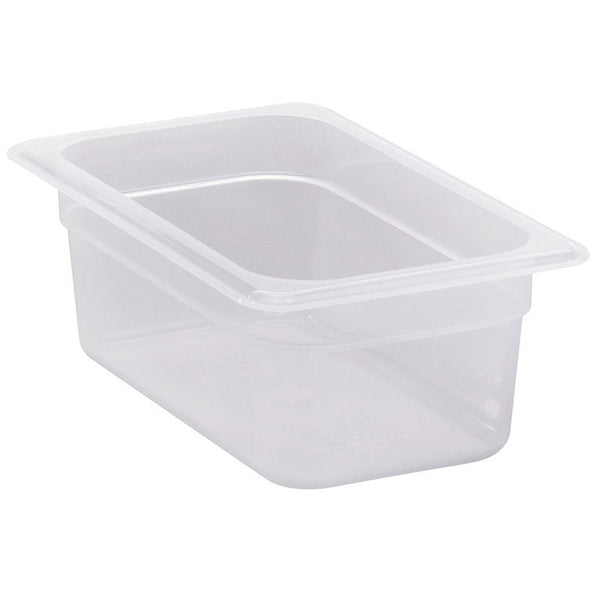 Cambro 100 mm tiefe 1/4 durchscheinende GN-Pfanne aus Polypropylen 