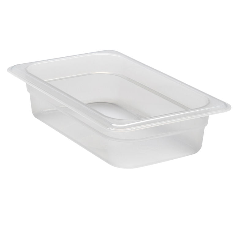 Cambro 65 mm tiefe 1/4 durchscheinende GN-Pfanne aus Polypropylen 